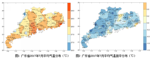 广东省2017年7月：气温略低、降水偏多