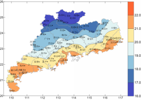 广东省2017年11月：气温略偏高，降水偏多，日照显著偏少。
