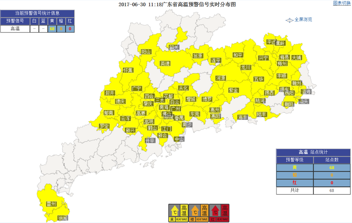 未来三天广东维持炎热，伴有雷阵雨