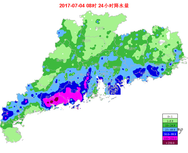 4日我省降水减弱但南部沿海有局部暴雨