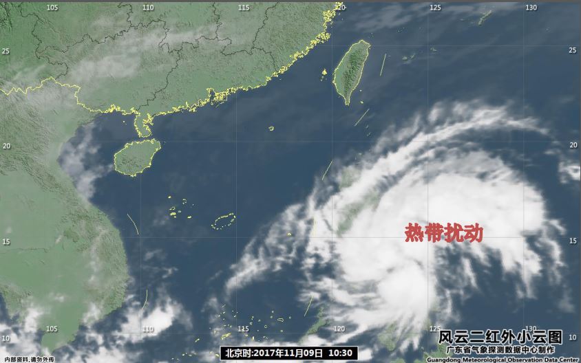 10-11日广东大部晴到多云,海上有热带扰动
