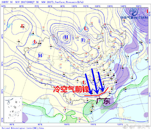 冷空气今明影响广东 我省大部气温缓降
