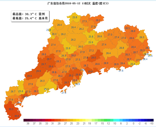 全省气温上升 西部有阵雨