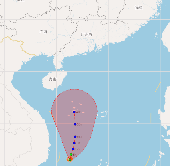 南海热带低压已生成 将趋向南海西北部海面