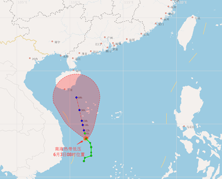 今明广东仍有雷雨 热带低压趋向南海西北部