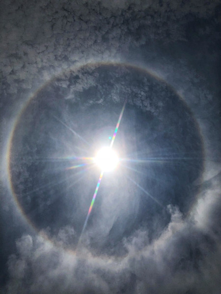 美！广东清远惊现日晕奇观