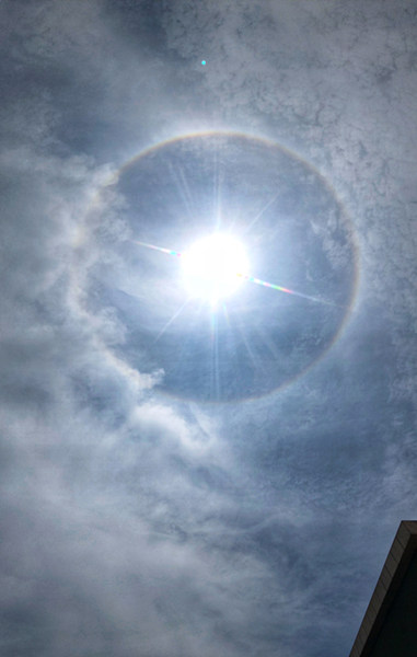 美！广东清远惊现日晕奇观